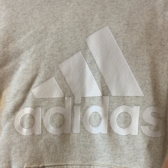 adidas Cream Hoodie with Front Logo - Picture 2 of 5